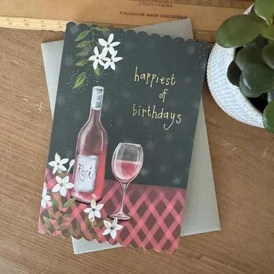 Zdjęcie produktu dla Karnet Urodziny Wino - Alex Clark