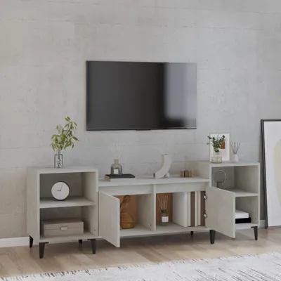 Produktbild von TV-Schrank - TV-Lowboard - Betongrau 160x35x55 cm Holzwerkstoff - TV-Regal CC28742
