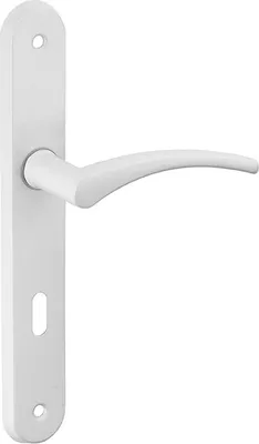 Image de Ensemble de poignées pour porte intérieure Hebe trou de clé, carré 7mm, entr'axes 165mm, laqué blanc - THIRARD