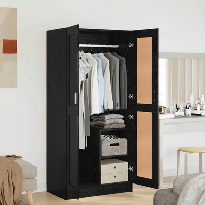 Image de vidaXL Armoire noir aspect chêne 82,5 x 51,5 x 180 cm