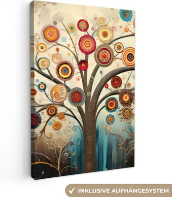 Produktbild von Leinwand Bilder 40x60 cm - Lebensbaum Abstrakt, moderne Wanddeko für Wohnzimmer