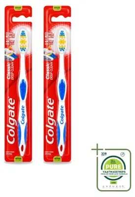 Produktbild von 2 x Colgate Classic Deep Clean Medium Tandenborstel - Großpackung - 2 Stücke