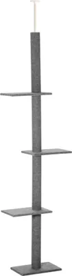 Produktbild von Katzenbaum deckenhoch - Kratzbaum - Höhenverstellbar 228–260 cm - 5 Ebenen - Holz - Grundfläche 43×27 cm - Grau