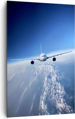 Produktbild von Bild auf Leinwand - Leinwandbild - Einteilig - Flugzeug himmel wolken flug - 80x120cm - Wand Bild - Wanddeko - Wandbilder - Leinwanddruck - Wanddekoration - Leinwand bilder - Wandbild - PA80x120-2723