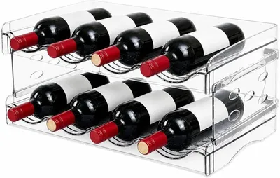 Produktbild von Flaschenhalter - Weinflaschenhalter - Weinkühler - Flaschenorganizer - Flaschenregal für den Kühlschrank - Abnehmbar und stapelbar