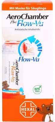 Image de AeroChamber plus Flow-Vu avec masque pour nourrissons, 1 pc. Aide à l'inhalation