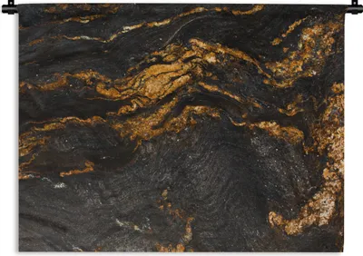 Produktbild von MuchoWow® Wandteppich Wandbehang Marmor - Limette - Schwarz - Gold - Marmoroptik - Luxus 120x90 cm Tapisserie Dekoration Wandtuch - Wohnen - Aufhänger für die Wand
