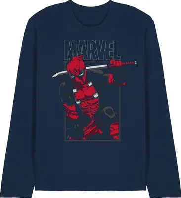 Produktbild von Deadpool - T-Shirt für Herren/Damen Uni, Langärmlig TV28597 (L) (Marine)