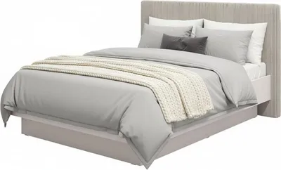 Image de Caprezzo - Lit Double, Gris Taupe, Tête de Lit Rembourrée Effet Velours