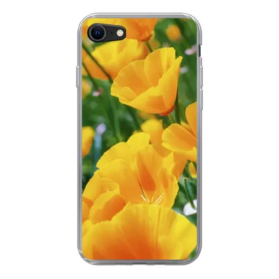 Produktbild von MuchoWow® Handyhülle Schutzhülle Hülle für iPhone 8 Blumen - Garten - Orange Silikon Softcase Handy Hülle - Schutzhaube