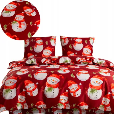 Produktbild von Baumwolle world Weihnachtliche Bettwäsche Schneemann Baumwollsatin 200x220 cm
