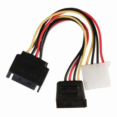 Produktbild von Nedis CCGP73555VA015, 0,15 m, SATA 15-Pin, SATA 15-pin + Molex (4-pin), Männlich, Weiblich, Gerade