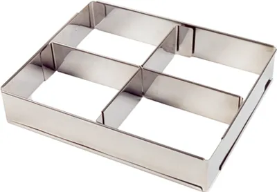 Produktbild von LARES Backrahmen Rechteckig mit Teiler - Größe verstellbar: 25 - 46 x 17 - 32 cm x 5 cm, rostfreier Edelstahl - 6010
