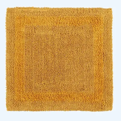 Image de HOMESCAPES Tapis de douche moutarde jaune 50x50 cm 100% coton