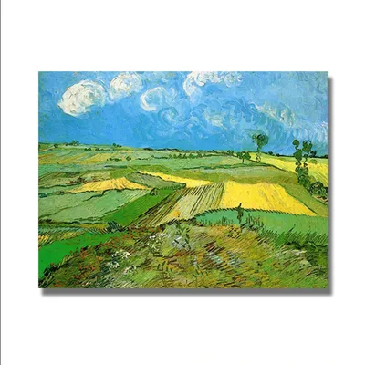 Produktbild von TPFLiving Kunstdruck LW-508 (OHNE RAHMEN) Poster - Leinwand - Wandbild - Hochauflösender Giclée-Druck, langlebig und hochwertig - Vincent Van Gogh - Weizenfelder bei Auvers, 1890 -  - Größe: 90x130cm
