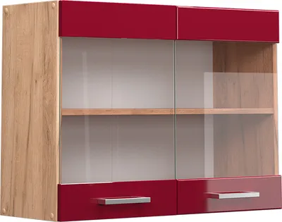 Immagine prodotto di Mobile da cucina in vetro Vicco R-Line Rosso lucido 80 cm, Model 37146