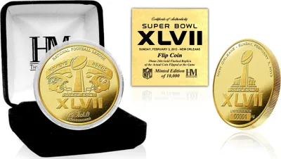 Produktbild von Super Bowl XLVII Gold Flip Coin NFL Münze 39mm, vergoldet