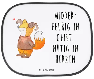 Produktbild von Mr. & Mrs. Panda kfz sonnenschutz Widder Astologie - Weiß - Geschenk, Autosonnenschutz, Auto Seitenscheibe, Sonnenblende, Autoscheibe, Sternzeichen, Astrologie