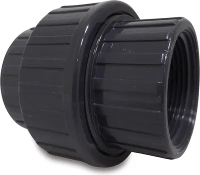 Produktbild von Profec Verschraubung PVC-U Innengewinde x Innengewinde 1/2 Zoll, 10 bar, grau