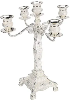 Immagine prodotto di Portacandele in metallo a 5 bracci, candelabro retrò per la casa, cene e decorazioni