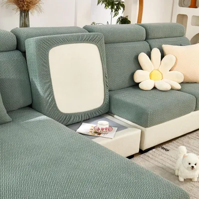 Produktbild von Sofakissenbezug Stretch Universal L-Form Grün 60-80cm
