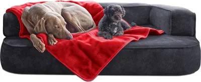 Produktbild von tierlando® Hundedecke LILLY Flauschige Haustier-, Welpen-, Katzen-, Plüschdecke - Größe: 150x100cm | Farbe: 23 Rot