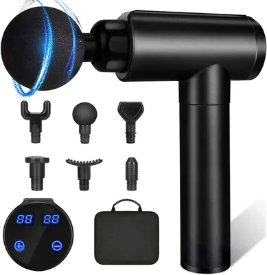Image de Pistolet de massage, 30 vitesses et 10 têtes d'application, couleur noire, pour la relaxation musculaire