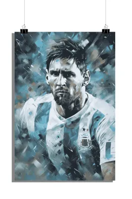 Produktbild von Fußball Poster - Lionel Messi Poster - Porträt - Argentinien Weltmeisterschaft Poster - 51x71cm - Perfekt zum Einrahmen