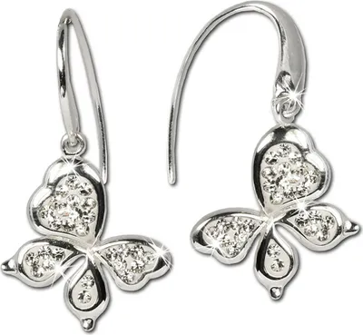 Image de SilberDream Papillon zircon blanc Boucles d'oreilles 925 argent D2GSO207