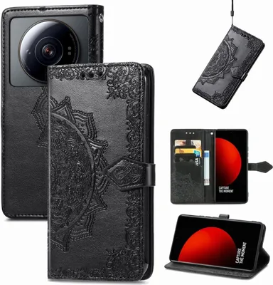 Produktbild von König Design Hülle kompatibel mit Xiaomi 12S Ultra Kunstleder Handyhülle - Handy Case Schwarz