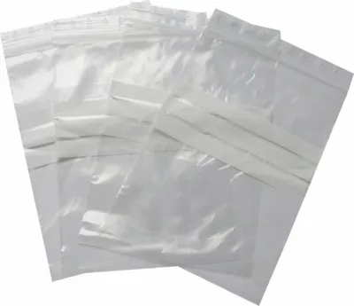 Produktbild von Druckverschlussbeutel mit 3 weißen Beschriftungsstreifen, 220 x 310 mm, 1000 Stück