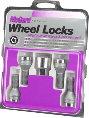 Imagen del producto de Juego de 4 tuercas de seguridad cónicas para ruedas, con llave (rosca M12 x 1,5)