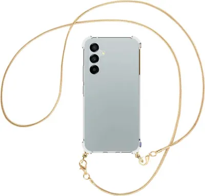 Produktbild von Handykette Backcover-Schutzhülle mit Band (Metall goldfarben) für Samsung Galaxy A54 5G (6.4'') - goldfarbene Snake-Kette