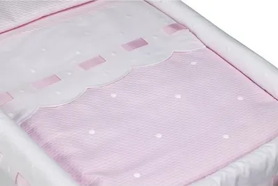 Produktbild von Don Algodon Crib Cover Zoe 70 x 45 cm Baumwollrosa/Weiß