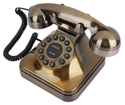 Image de Téléphone ancien en bronze, style vintage - Téléphone décoratif - Téléphone classique - Téléphone nostalgique - Suppression du bruit - Design élégant
