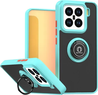 Immagine prodotto di Custodia per Xiaomi 15 opaca traslucida in TPU con supporto ad anello e supporto Blu
