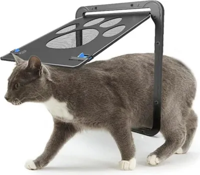 Obrázek produktu pro Dvířka se síťkou pro kočky s magnetickým zavíráním, dvířka se síťkou pro psy pro posuvné dveře/okna, uzamykatelné dveře pro kočky/psy