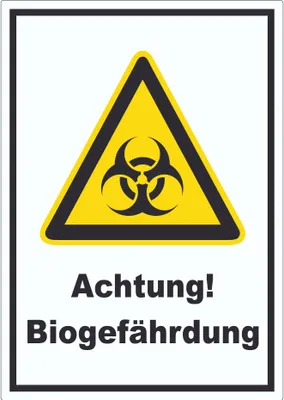 Produktbild von Achtung Biogefährdung Aufkleber A6 (105x148mm)