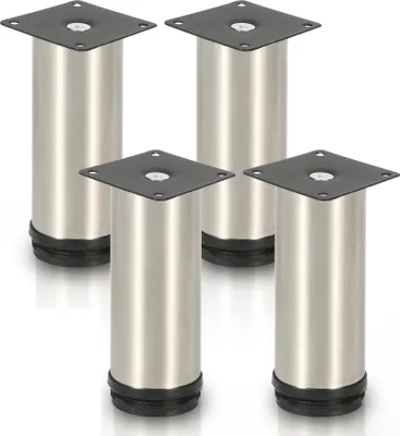 Produktbild von Clanmacy 8er Set Möbelfüße Tischbein Set Sofafüße Möbelbeine Bettstützen Sofafüße Schrankfuß Möbelbeine Edelstahl 200mm