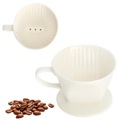 Image de Filtre à café en porcelaine, taille 2, pour 2 à 4 tasses de café, réutilisable