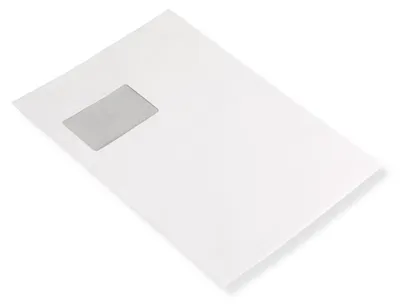 Produktbild von Versandtaschen DIN C4 weiß mit Fenster, haftklebend 1000 Stück