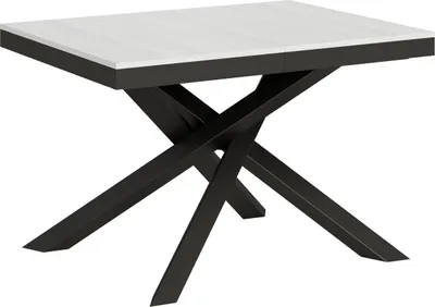 Produktbild von Ausziehbarer Tisch 90 x 120/224 cm, Gestell Volantis Evolution, Esche weiß, Anthrazit