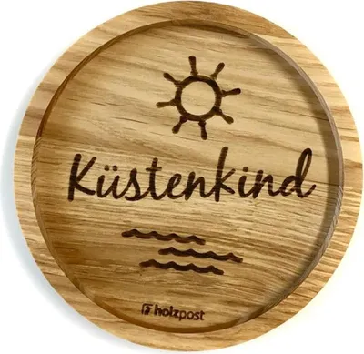Produktbild von holzpost Untersetzer Küstenkind Eiche 11,2cm