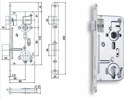 Obrázek produktu pro HOBES zámek zadlabací 24026 P-L 90/80 vložkový Zn 498261