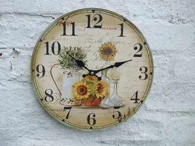 Produktbild von Wunderschöne Wanduhr mit Sonnenblumen 28 cm Landhaus
