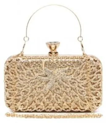 Produktbild von Damen-Nachtaschen mit harten Clutches, kralenbesetzte Abendtaschen, Damen-Accessoires mit goldener Kette
