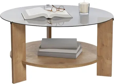Produktbild von Canevino - Couchtisch, 75x75x40h cm, Braun Eiche, Rundform