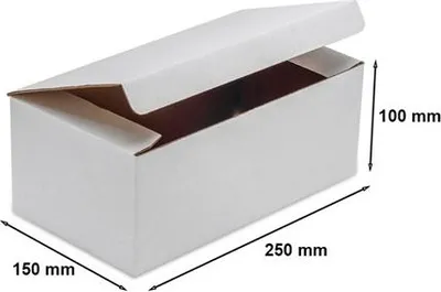Zdjęcie produktu dla Karton Wykrojnikowy Pudełko Kartonowe Kartonik 250x150x100mm F215 Biały