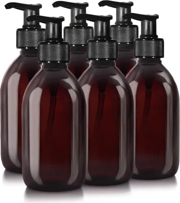 Obrázek produktu pro 6x 300 ml láhev na mýdlo, plast, hnědá