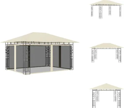 Produktbild von vidaXL Pavillon mit Moskitonetz 4x3x2,73 m Creme 180 g/m² - Pavillons & Partyzelte